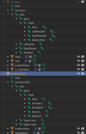 tediously going through the bones and renaming them. This is worst for gloves.