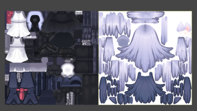 Expand canvas 200% horizontally, then copy the other texture next to it.